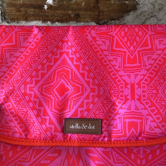 Stella + Dot “Hang On” Orange/Pink Neon Foldable - Picture 6 of 6